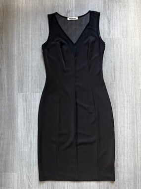 Black Bodycon Dress w/ Sheer Mesh